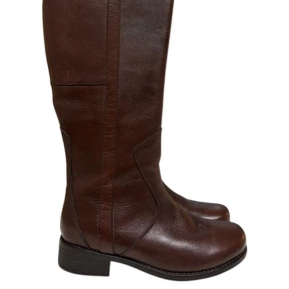 Hush Puppies Brown Leather Knee-high Boots (7.5) - Picture 1 of 5